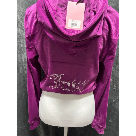 NWT Bling Juicy Couture Violet Sunset Purple Velour Tracksuit Size Large Glam - Picture 3 of 12